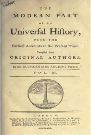 the modern part of an universal history from the earliest accounts to the present time  P_1815evej91