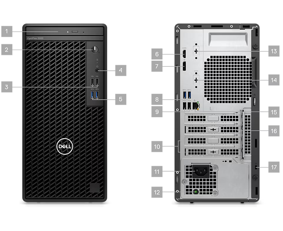 كمبيوتر ديل اوبتي بليكس 3000 ، Intel Core  I5-12500 ، رامات 4 جيجابايت ، هارد ديسك 1 تيرابايت  HDD ، بطاقة رسومات Intel® HD مدمجة ، مع ماوس ولوحة مفاتيح