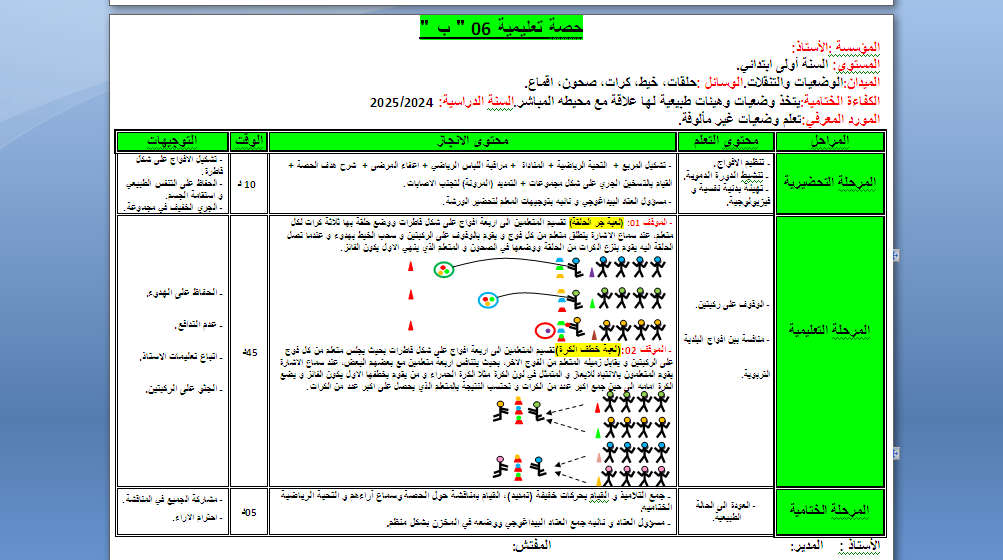 حصة تعليمية 06 " أ " + حصة تعليمية 06 " ب " للطور الأول السنة الأولى والسنة الثانية للاساتذة بن اوذينة الحاج علي/رسيوي العلمي 2024 P_3236u3cn92