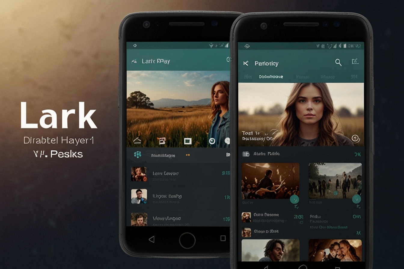 Lark Player music player interface showing playlist and controls